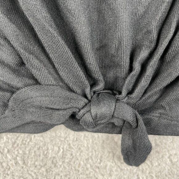 Simply Threads Girls 6 Black Simply The Softest Long Sleeve V-Neck Tie Front Tee - Picture 5 of 9